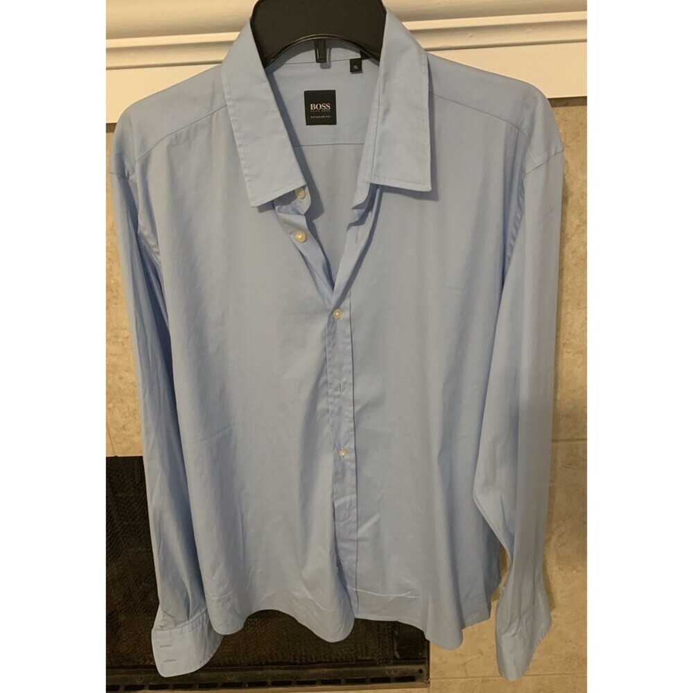 Hugo Boss Lucas Men’s , Long Sleeve Shirt, Blue, XL